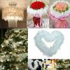 5Pcs White Feather Strips White Color Extra-Long Fluffy Feather Belts Christmas Tree Decoration Fancy Craft Sewing Decor