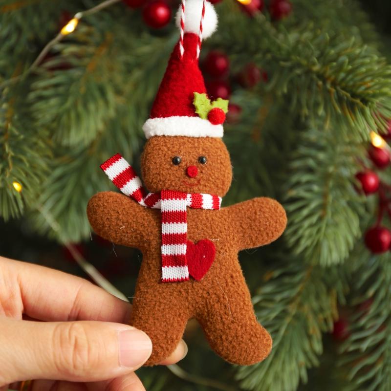 6 шт. Рождественское украшение Пряничный человечек Маленькая кукла Подвеска Рождественская елка Украшения Аксессуары Подвесное украшение Маленькая подвеска