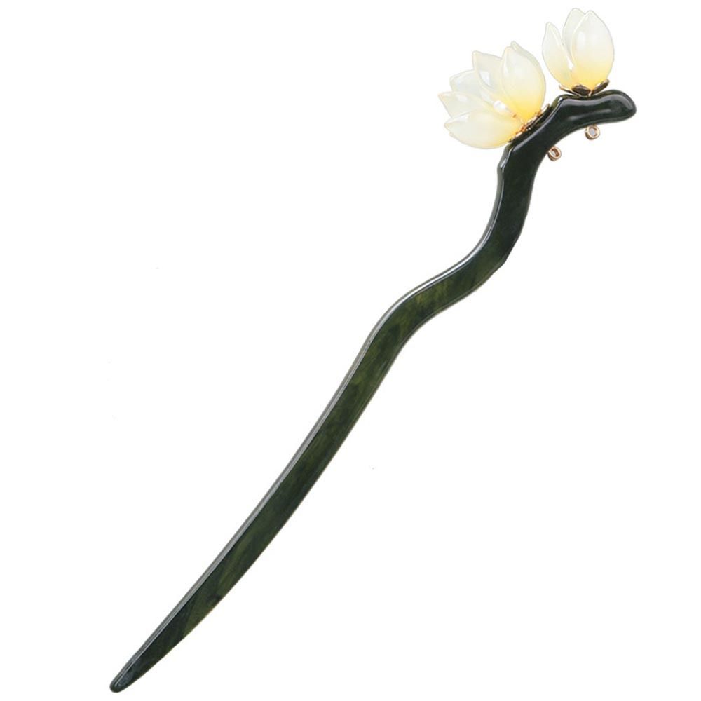 Палочки для волос из ацетата с цветком, корейские заколки Hanfu, женские палочки для волос, китайская вилка для волос, деревянная заколка для волос