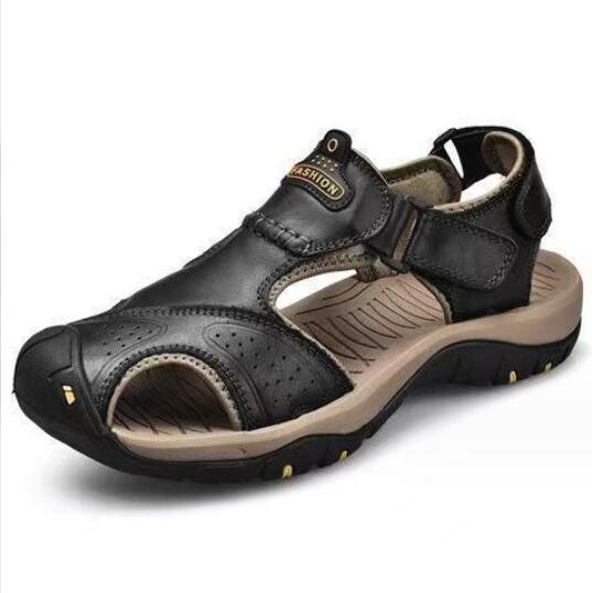 Модные летние спортивные сандалии из натуральной кожи для мужчин, треккинговые, походные, для лазания, повседневные кроссовки, мужская уличная мягкая римская обувь для плавания, пляжная обувь