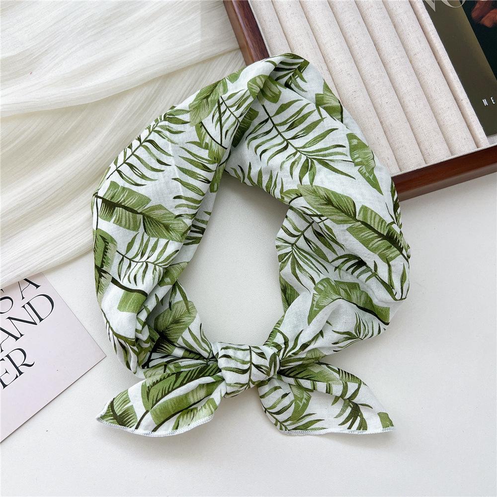 Маленький квадратный шарф из хлопка и льна, шелковый шарф, женский, весна и осень, новый стиль, художественный и универсальный, модный, темпераментный шарф-повязка на голову