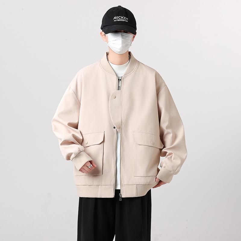 American Baseball Jacket Men's Spring and Autumn High-end Ruffian Handsome Top Japanese Retro Hong Kong Style Casual Tooling Jacket