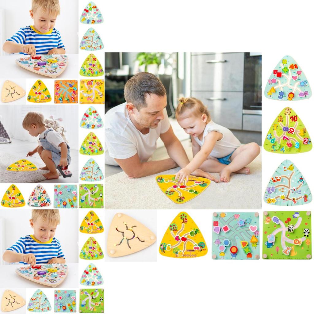 Interactive Wooden Maze Game For Kids Enhances Concentration And Cognitive Skills Ages 1-3