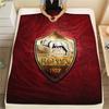 Логотип команды AS Roma, Фланелевое одеяло с узором, Высокое качество, Комфортное для всех сезонов, Домашний декор, Тепло и уют, Идеально для подарков.