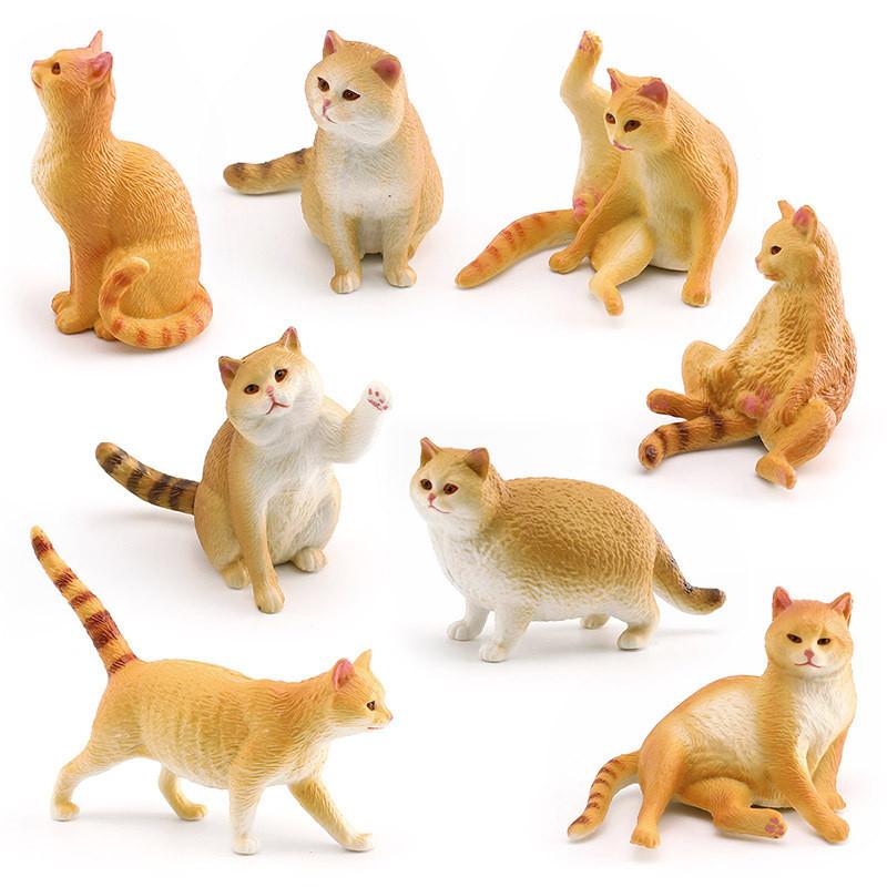 Кошка ПВХ Мультяшная Скульптура с Реалистичной Формой для Домашнего Дисплея Детский Подарок