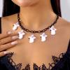 Cartoon Ghost Pendant Necklace Bat Halloween Jewelry Halloween Pumpkin Necklace  Halloween