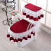 Winter Bathroom Toilet Seat Cover 3Pcs Lace Decor Closestool Cushion Lid Mat Warm Dust-proof Toilettes Accessoires Antibacterial