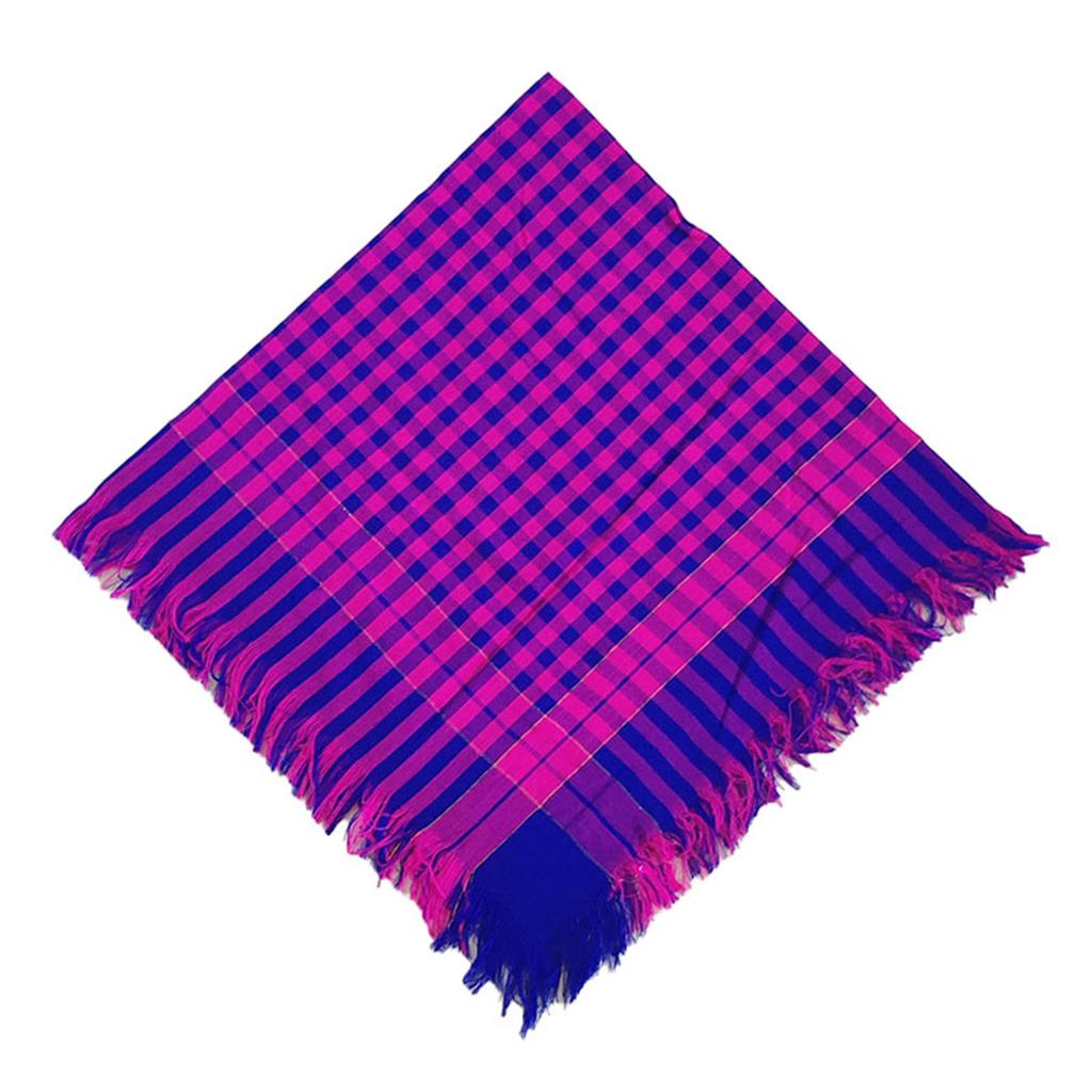 Winter Popular Rural Pattern Headwrap for Adult Unisex Fashion Checked Fringed Headcover Breathable Bandanas All Age