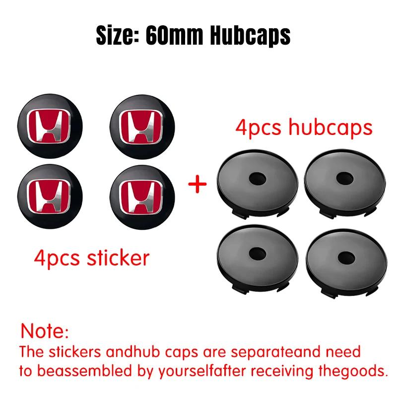 56/60mm Car Wheel Center Hub Cap Badge Logo Emblem Decal Wheel Sticker For Honda Civic City Accord Odyssey CRV Hrv Jazz CBR VTX