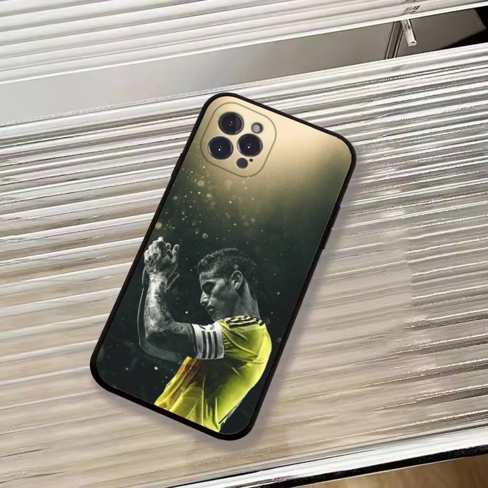 Football J-James Rodriguez Phone Case For iPhone 17,16,15,14,13,12,11 Plus,Pro Max,XS,Soft Silicone Black Cover