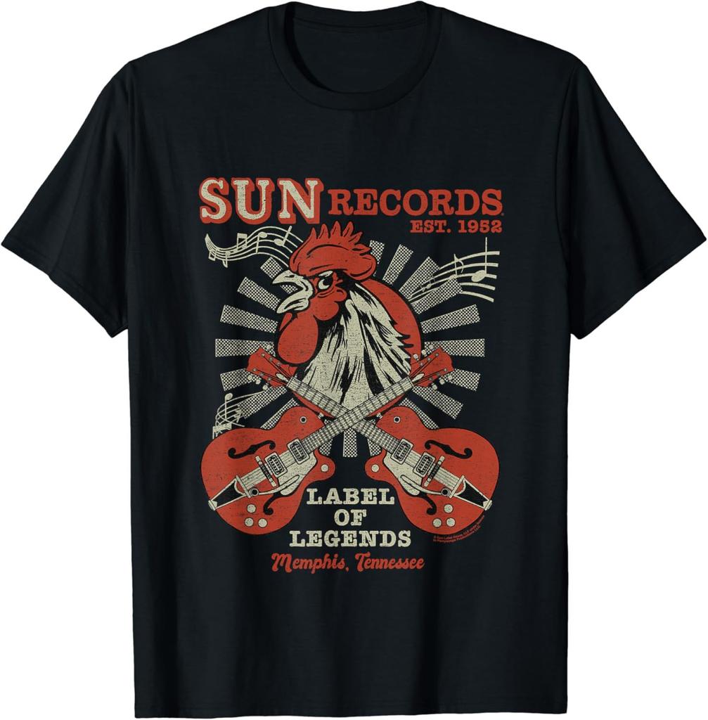 Новая винтажная футболка Omericon Rockobilly Sun Records Мемфис 1952 Унисекс Блочные Топы Уличная Мода Одежда для Пары
