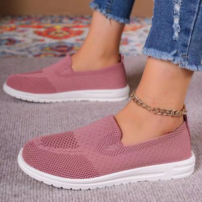 Женские кроссовки Летние однотонные модные туфли для женщин Сетчатые дышащие повседневные кроссовки Удобные плоские лоферы для ходьбы