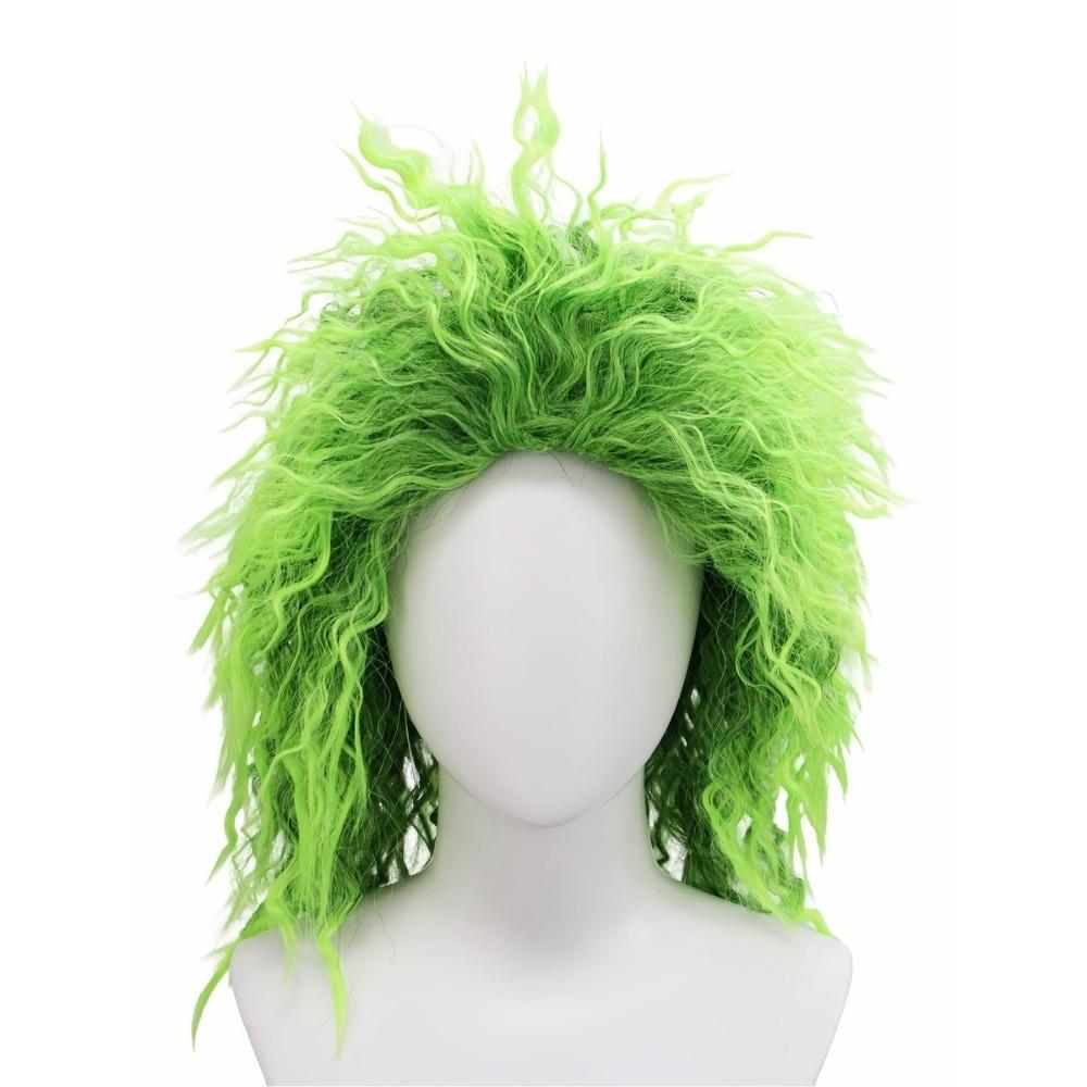 Tangerine/Green Halloween Costume Wig Voluminous Instant Noodle Style Hairpiece Masquerade Ball