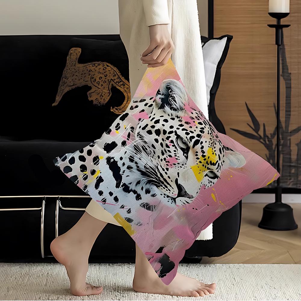 Colorful Bathtub Animal Tiger Zebra Black Cat Pillow Cover Sofa Cushion Cover Home Room Decoration Children Gift