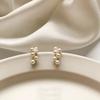 Pearl Stud Earrings French Retro Year New Style Earrings Elegant Earrings Versatile Trendy