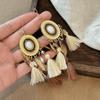 Zinc Zinc Alloy Tassel Earrings Beads Ethnic Earrings Beach Style Vintage Earrings  Summer
