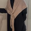 2025 Autumn/Winter Women's Wool Blend Triangle Shawl - Thick Warm Knitted Poncho
