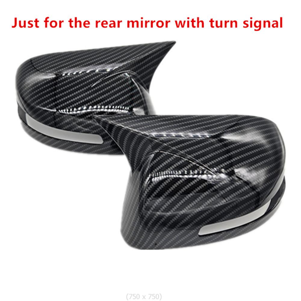Carbon Fiber Look Side Wing Mirror Cover Cap Trims For Honda Civic 9th 2012-2015