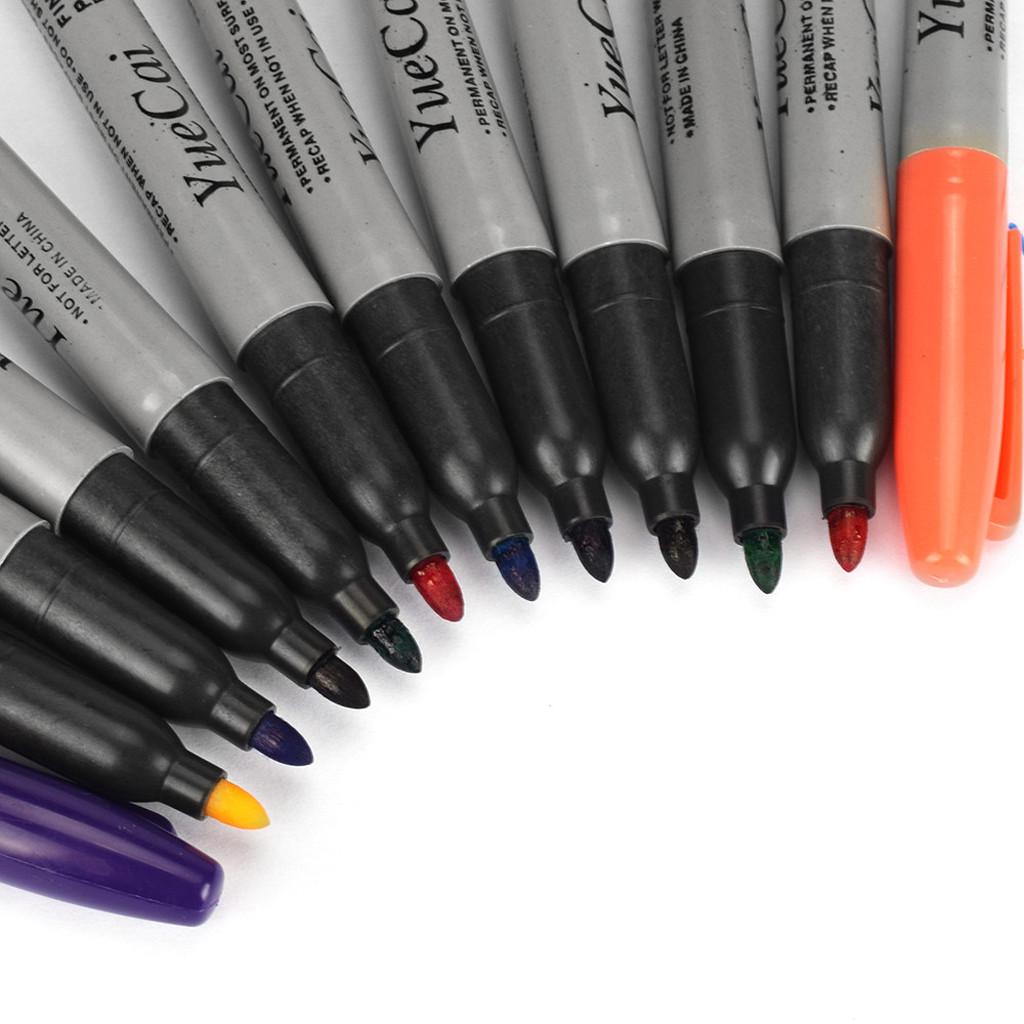 Piercing Skin Marker Dual-tip Pen Marking Scribe Tattoo Pen 12 Color Easy To Use