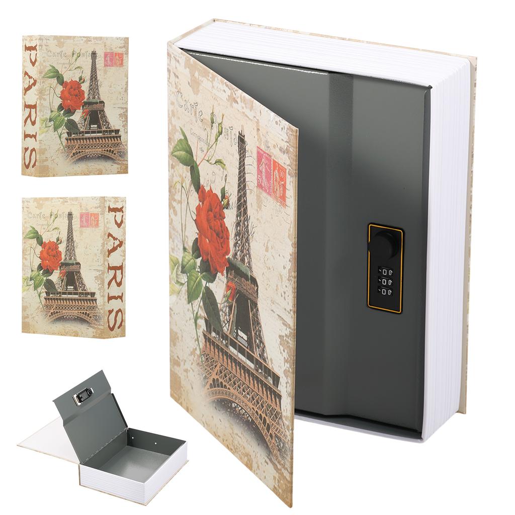 Большая декоративная книга-сейф с кодовым замком 10,43" × 7,87" × 2,56" Скрытое хранилище Отвлекающая коробка для наличных, телефона, паспорта