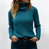 Женский модный однотонный свитер с высоким воротом и длинными рукавами, пуловер, топ