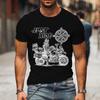 Fashion Summer T-shirts Just Ride Motorcycle with Compass Print Men's T-shirt Street Style Short Sleeve Men Tees
