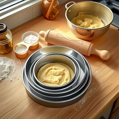 Набор форм для тортов и печенья из нержавеющей стали: Круглое кольцо для мусса, формочка для пельменей, форма для пончиков для выпечки