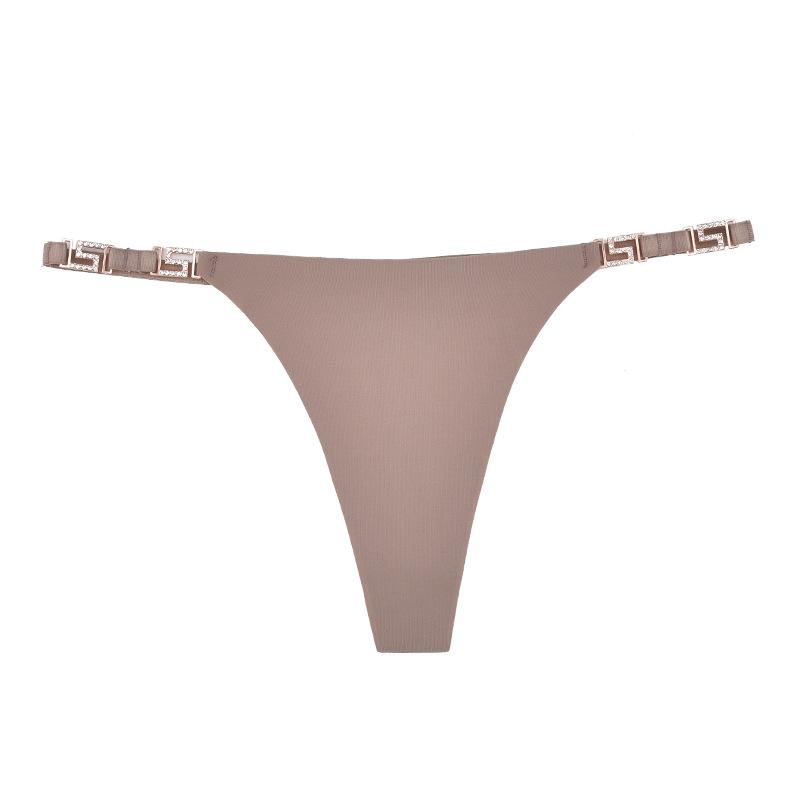 Women Sexy Panties Low-waist Diamond Chain Underwear Metal Decoration G String Thong Female Temptation Lingerie Intimates