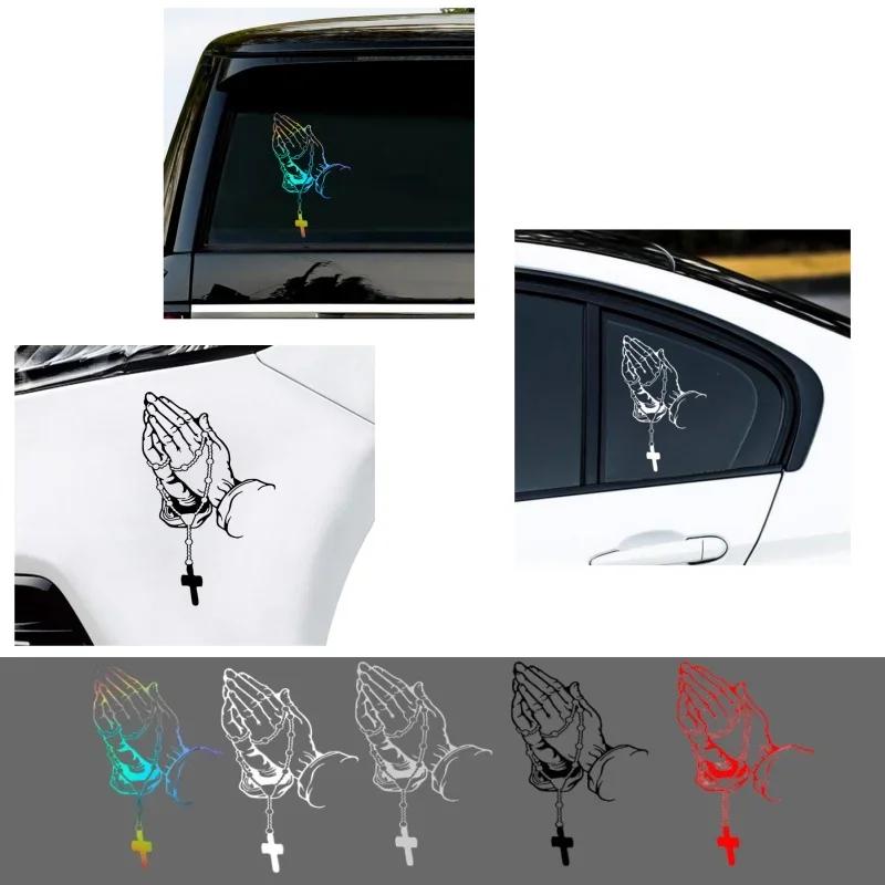 Car Sticker Personalized Bergamot Rosary Gesture Car Sticker Body Glass Decoration Reflective Sticker Atuo Decorative Accessory