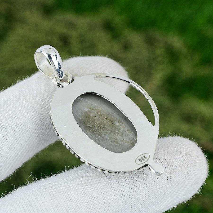 Камень Яшма Кофейное Зерно Серебро 925 пробы Безель Элегантная Сестра Новый Кулон