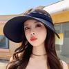 2024 весна и лето открытый пустой цилиндр женская солнцезащитная шляпа может завязать хвостик новая солнцезащитная широкополая шляпа с широкими полями мода Южной Кореи