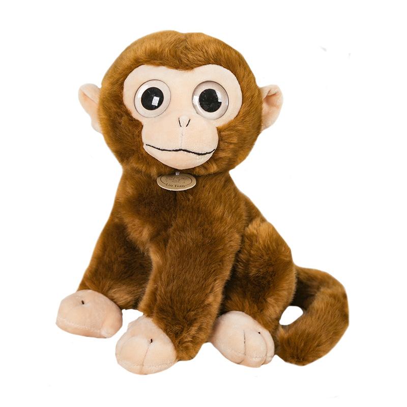 Simulated Little Monkey Doll Plush Toy Golden Monkey Big-Eyed Monkey Doll Children'S Soothing Rag Doll Birthday Gift