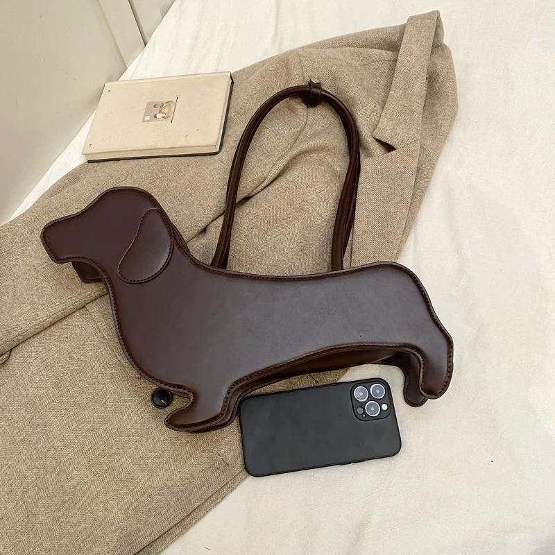 Трехмерные сумки через плечо с изображением животных из мультфильмов для женщин, ретро-сумка из искусственной ткани, женская сумка в корейском стиле, подмышечная сумка