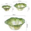 Расписанная вручную керамическая миска в форме капусты, подглазурная роспись, многоцветная, креативная, в форме цветка, для фруктового салата, миска для риса, супа ZF708