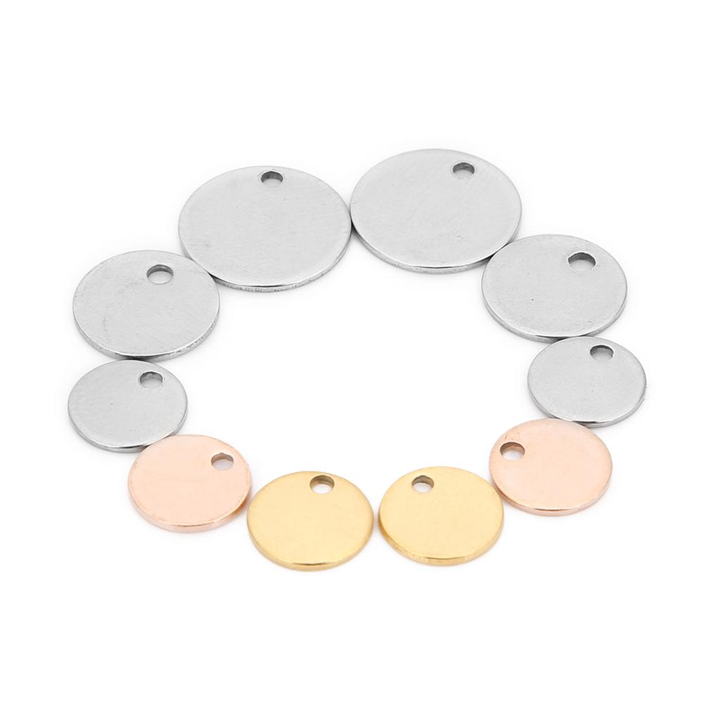 10-20Pcs/Lot Stainless Steel Charms For Jewelry Making Round Stamping Blanks Dog Tag Pendants Diy Necklaces Jewelry Findings
