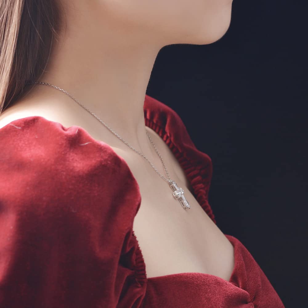 Cross Cross Metal 925 Birthday Made In Japan [JDE] Necklace, Women's Necklace, Hypoallergenic, Silver, Present,