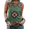 Топ-майка Western Aztec 3D Print для женщин, геометрия, винтажная уличная одежда, топы Y2k, свободный жилет с открытыми плечами, без рукавов, для девочек, майка