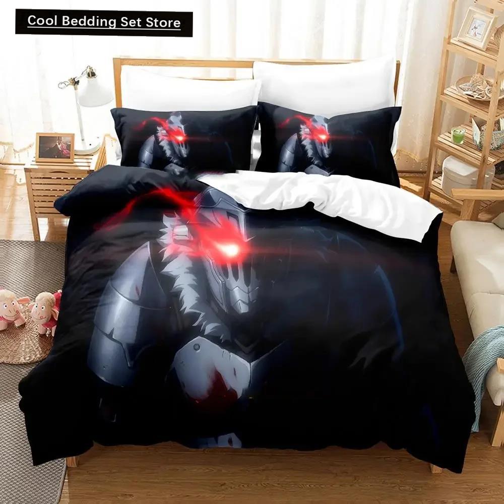 Comforter 3D Anime Goblin Slayer Bedding Set Bed Set Comforter King Queen Size Boys Adult Bedding Set