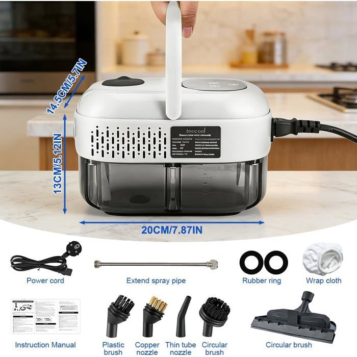 Portable Steam Cleaner 2500W,Hand Steam cleaner with 1.1l,3bar Steam Cleaner,High Pressure Steam Cleaner