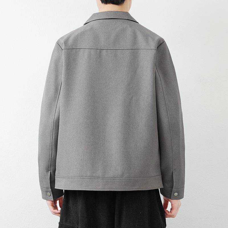 Autumn New Jacket Boys Simple Lapel Solid Color Jacket Men's Casual Business Tops Trendy Loose Men's Clothing