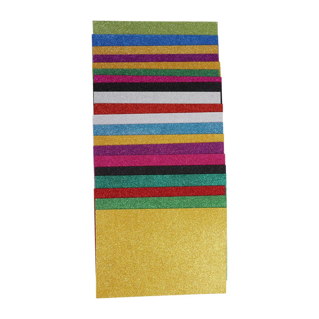 20 Sheets A4 Glitter Foam Sheets for Kids 2mm Cuttable Handcraft DIY Signal Sided Self Adhesive