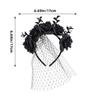 Lace Veil Rose Hair Hoop Gothic Halloween Flower Crown  Halloween Decor Gifts