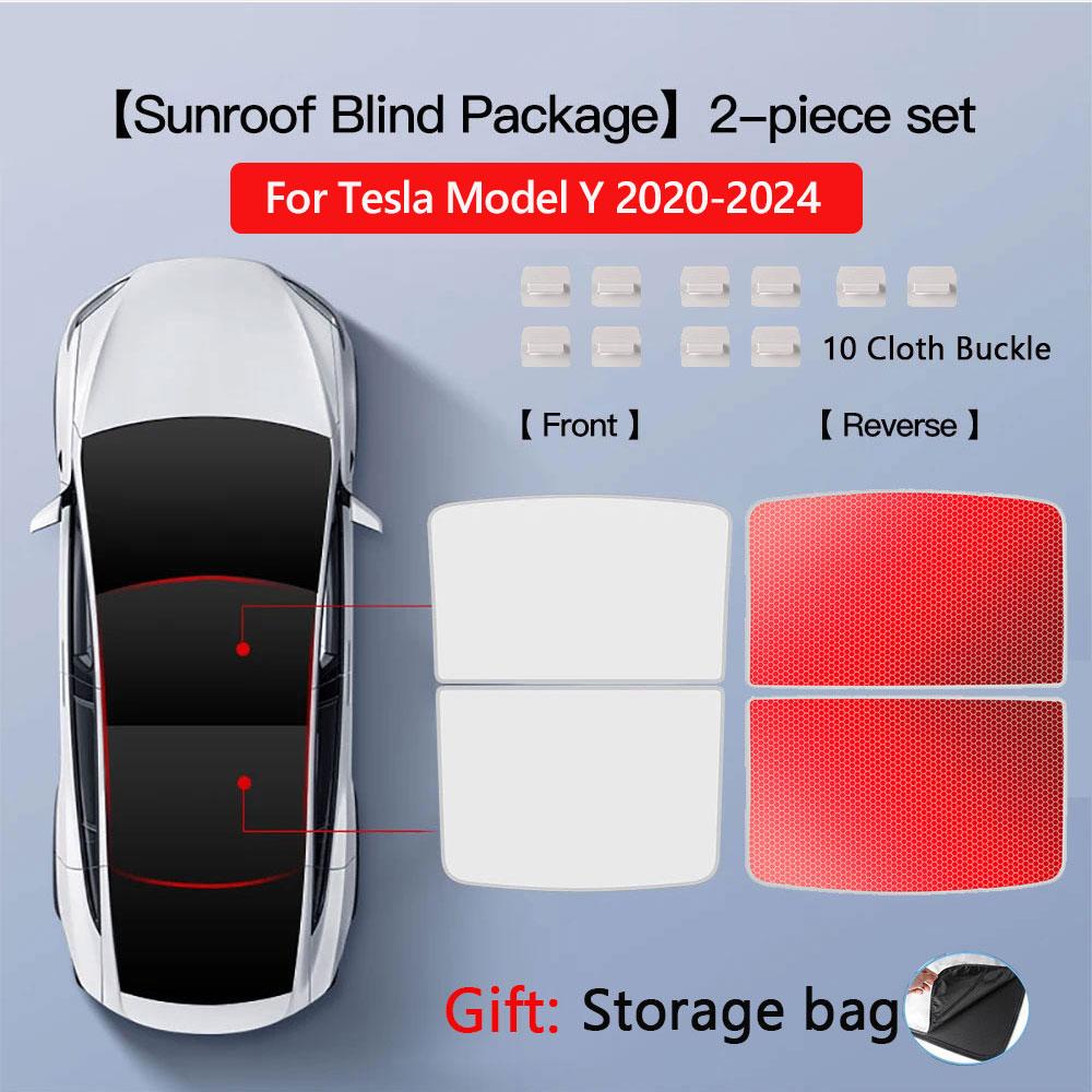 Sun Shades For Tesla Model 3 Highland Model Y 2017-2026 Ice Cloth Buckle Sun Pare Glass Front Rear Sunroof Skylight Accessory