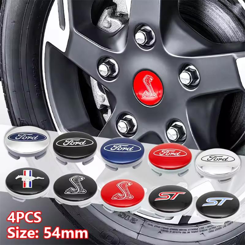 4Pcs 54mm Wheel Center Cap Logo Hub Cover Badge Emblem Accessories For Ford ST Fiesta Focus Edition Puma X KUGA Mondeo Ecosport CQSUV1