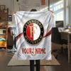Custom Name Feyenoord2 Flannel Blanket, High quality Comfortable for All Seasons, Home Decor, Warmth and Comfort