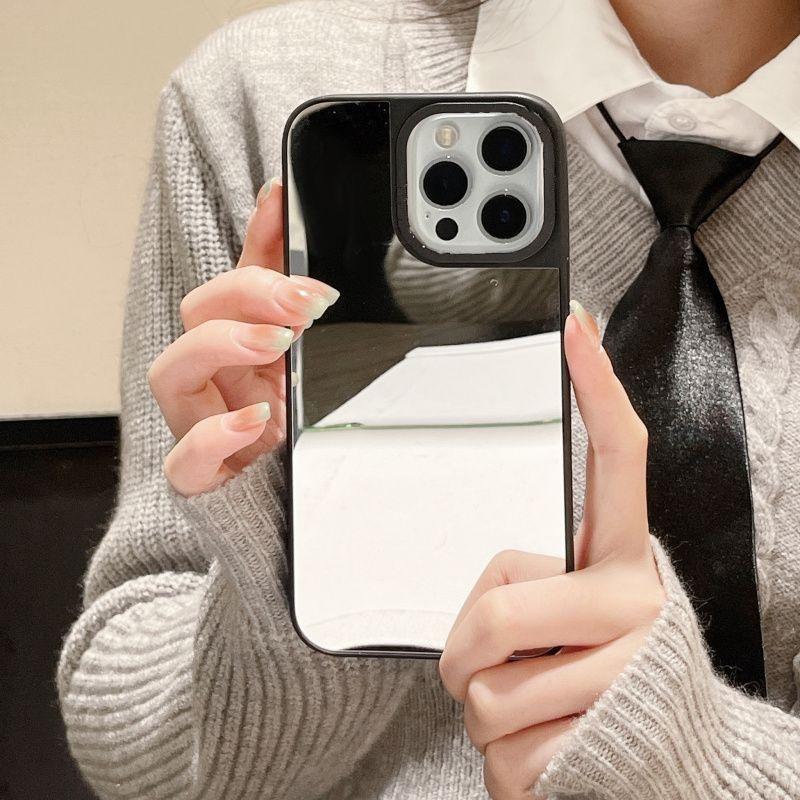 Роскошный Зеркальный Чехол для Телефона iPhone12 13 14 15 17Pro Max11 16Pro Max 17Pro iPhone Air 16Plus Жесткий Чехол Совместимый с MagSafe