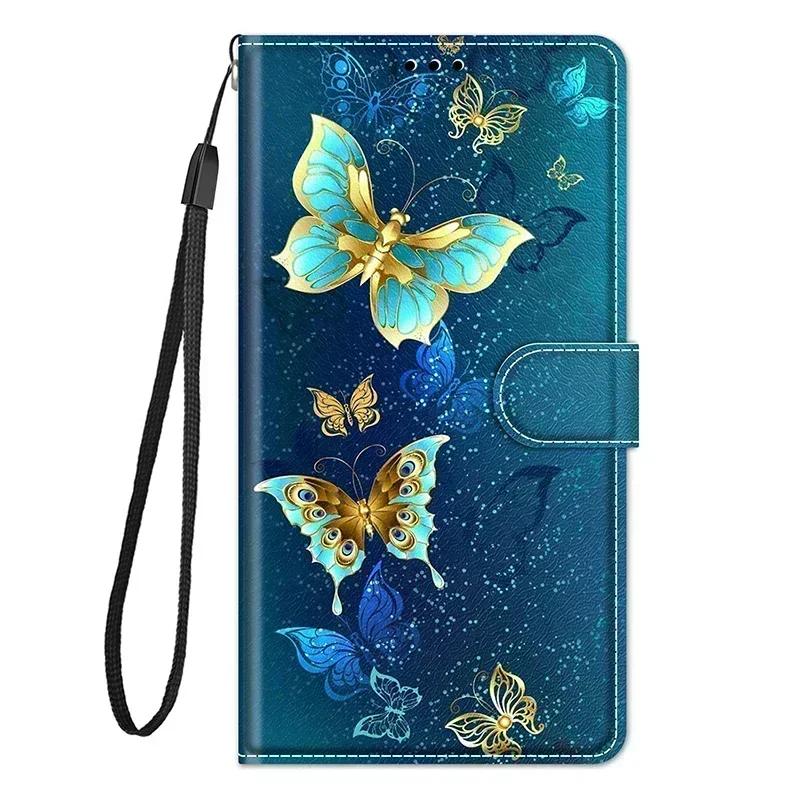 Красивый чехол-бумажник с бабочкой для Huawei Honor 90 Pro X50 X6 X6A X7 X8 X8A X9A Magic 5 Lite Магнитная книжка Кожаный чехол с отделениями для карт