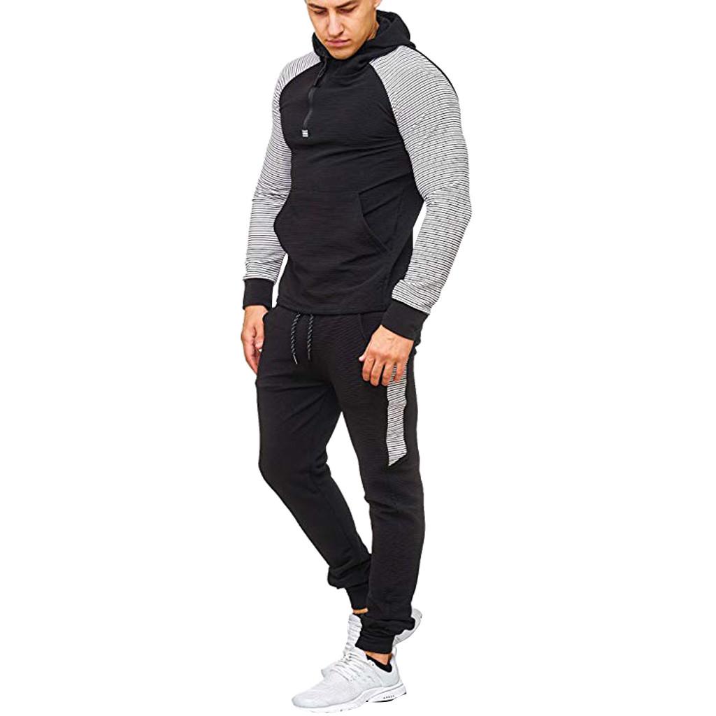 Мужской свитшот с принтом и молнией, брюки, спортивный костюм