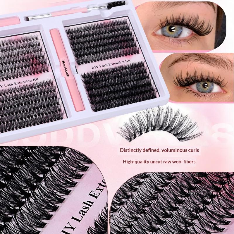 480 Clusters Diy False Eyelashes Clusters Extensions Individual Cluster Natural Segmented With Glue,Remover,Lash Brush,Tweezers