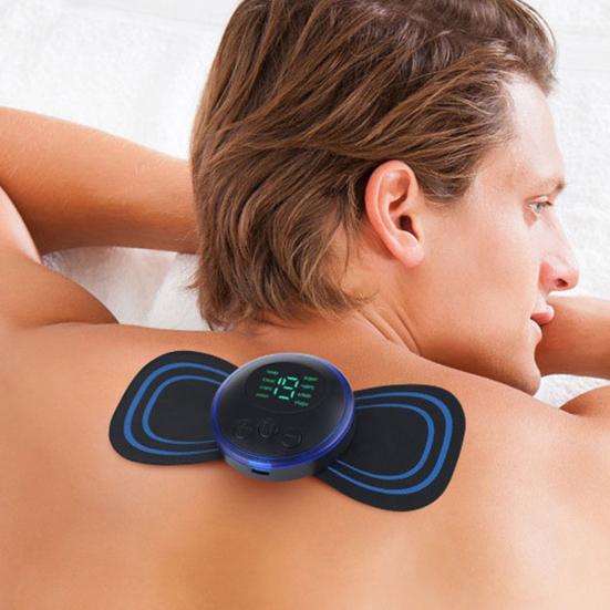 Мини-массажер для мышц и тела, 19 скоростей, 8 режимов, устройство для ухода за талией и шеей, для снятия боли, релаксации всего тела, шейный массажный патч